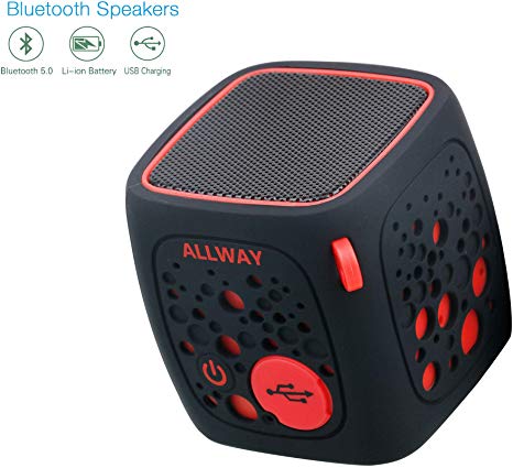 Mini Bluetooth Speakers,ALLWAY Portable Wireless Bluetooth Speakers with Loud Stereo Sound,TF Card Port,164 Feet Bluetooth 5.0 Range,Rich bass for Laptop,MacBook Pro,iPhone,MP4,Echo,Car,TV and More