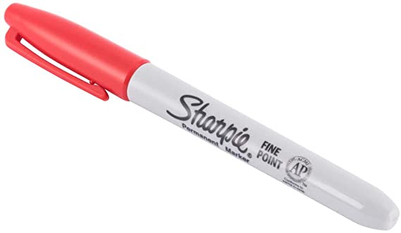 Sharpie Permanent Markers, Fine Point, Red Ink, Pack of 24 (30102)