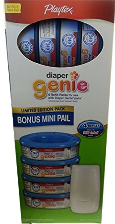 Diaper Genie Essentials Diaper Disposal Mini Pail with 4 Refills 960 Total