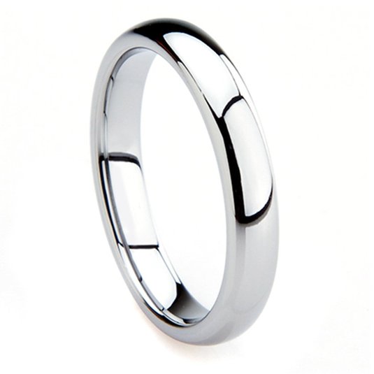 Tungsten Metal 4MM Plain Dome Wedding Band Ring Ring Size 4-12