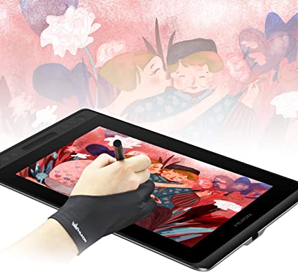 HUION Artist Glove, Free Size Drawing Glove for Graphics Tablet, Pen Display, Tracing Light Pad, Suitable for Right and Left Hand, Black, 1 Pack