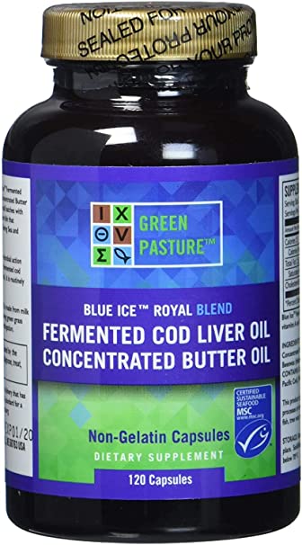 Blue Ice Royal Butter Oil / Fermented Cod Liver Oil Blend - Capsules