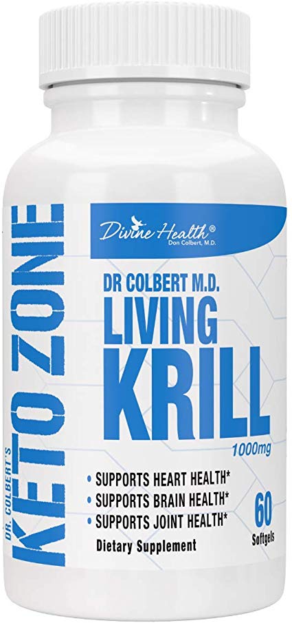Dr.Colbert's Living Krill Oil 1000mg Per Softgel Plus DHA & EPA (60 Servings)