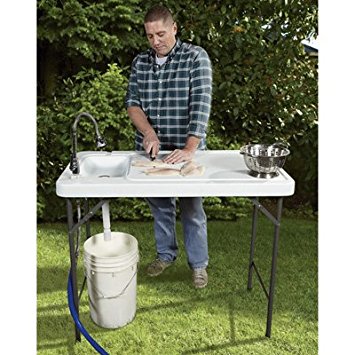 Fish Cleaning Camp Table with Flexible Faucet