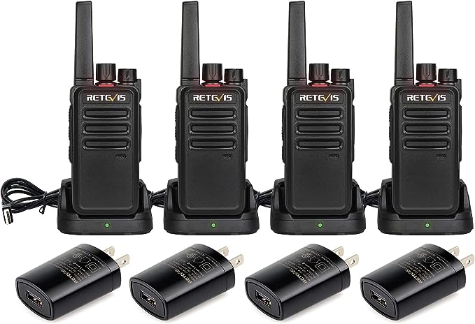 Retevis RT68 Walkie Talkies for Adults 2 Way Radios Long Range, 1200mAh USB Rechargeable Two-Way Radio(4 Pack)