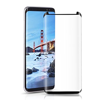 Atill Samsung S8 Plus Tempered Glass Screen Protector, Full Coverage Case Friendly Film with Little Curved for Samsung Galaxy S8 Plus, Black