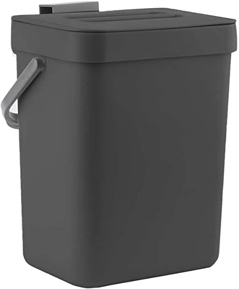 Mini Countertop Trash Can, LALSTAR Compact Waste Basket Garbage Can, Small Trash Bin with Lid for Desk/Office/Dorm, 3L/0.8 Gal, Black