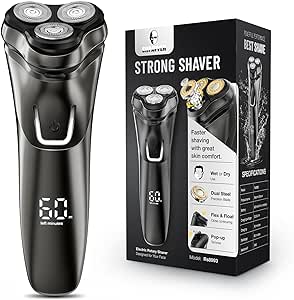 Electric Razor for Men, SHPAVVER Electric Shaver for Men, Rechargeable Wet & Dry Shaver with Pop-up Trimmer, Waterproof Cordless Portable Razor Ideal Gift for Him