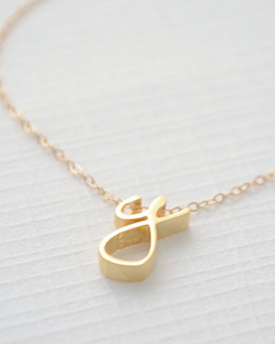 Cursive Lowercase Letter Necklace - Silver, Gold or Rose Gold
