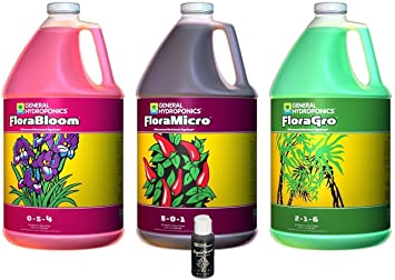 General Hydroponics FloraGro, FloraBloom, FloraMicro Combo Fertilizer set   1oz Rapidstart (Gallons)