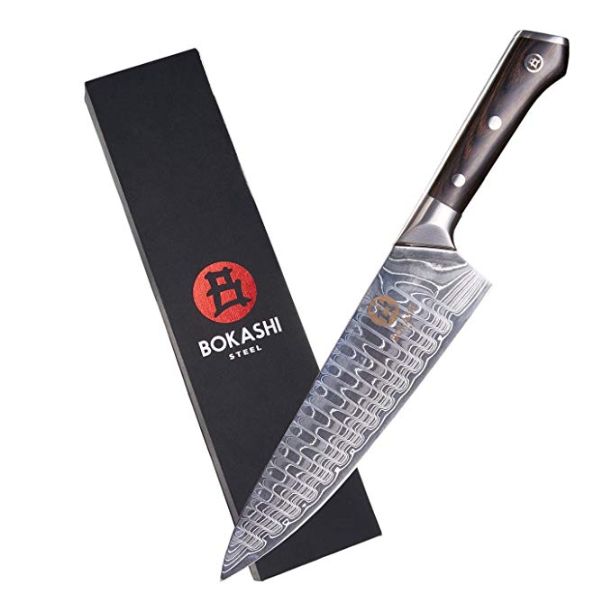 BOKASHI STEEL Chef's Knife - KASAI Series - Japanese AUS-10V - Vacuum Treated - 8.6"