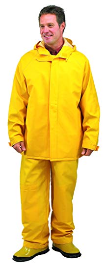 Galeton 7953-L-YW 7953 Repel Rainwear 0.50 mm PVC 2-Layer Rain Suit, Yellow, Large