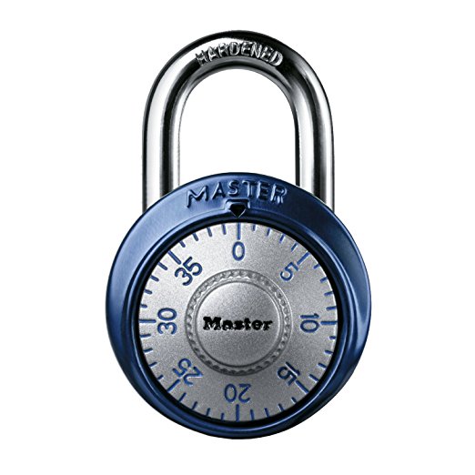 Master Lock 1561DAST Combination Dial Padlock, With Aluminum Cover, 1-7/8-Inch Wide, Assorted Colors