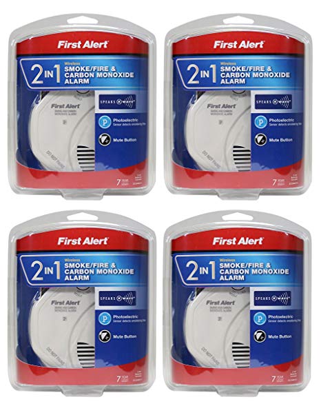 First Alert OQsEU 2-in-1 Z-Wave Smoke Detector & Carbon Monoxide Alarm 4 Pack