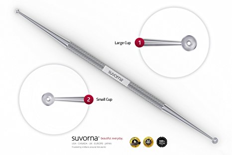 Suvorna Skinpal s50 - Blackheads Cleaner / Remover & Facial Comedone Extractor. Made with Easy to Sterilize Surgical Grade Stainless Steel. Comes With Faux Leather Carrying Pouch &!