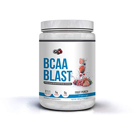 Pure Nutrition BCAA Blast Powder Drink 2 1 1 Ratio 500g|250g 38|77 Servings|Unflavored Watermelon Grape Raspberry|Amino Acids Men Women with Glutamine|Great Recovery During Workout|Energy Lean Muscle