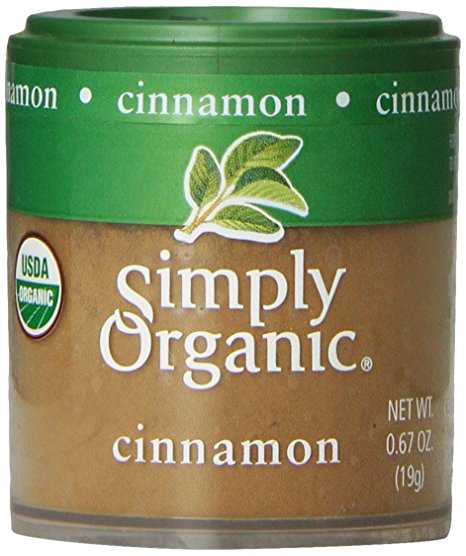 Simply Organic Cinnamon Ground (3% Oil) Certified Organic, 0.67-Ounce Containers (Pack of 6)