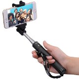 New Generation Selfie Stick Mpow iSnap X One-piece U-Shape Self-portrait Monopod Extendable Selfie Stick with built-in Bluetooth Remote Shutter for iPhone 6 iPhone 5 Samsung Galaxy S5 Android -Black