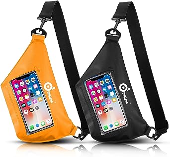 Odoland Waterproof Phone Pouch Fanny Pack with Adjustable Waist Strap, Screen Touch Sensitive Floating Dry Bags, Beach Running Swimming Belt Waist Pack for Kayaking Boating Fishing Men Women