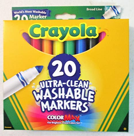 Crayola 20 Count Classic Ultra-Clean Washable Broad Line Markers