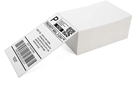 Phomemo Direct Thermal Shipping Labels Commercial Grade Fanfold Shipping Label, 500 Labels/ 1Pack, Perfect for Desktop Shipping Label Printer