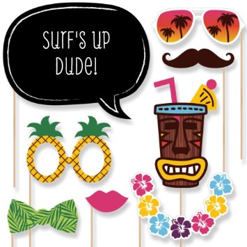 Luau - Hawaiian Photo Booth Props Kit - 20 Count