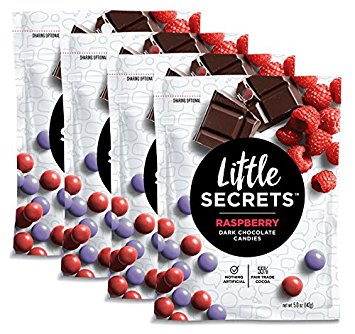 Little Secrets - Gourmet Chocolate Candy - Dark Chocolate Raspberry Candies {5 oz., 4 Count} - The World's Most Unbelievably Delicious Chocolate Candies