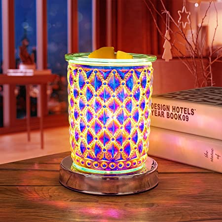 Tensun Electric Wax Warmer - Crystal Wax Warmer for Scented Wax, 3D Touch Candle Wax Melt Burner Fragrance Wax Diffuser Oil Burner with Dimmable for SPA Home Decor Office Bedroom, Best Gift