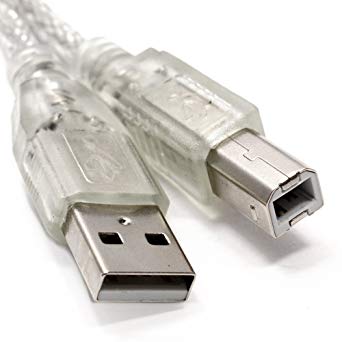 15ft USB Cable for Brother MFC-8710DW Laser Multifunction Printer/Copier/Scanner/Fax Machine - Clear