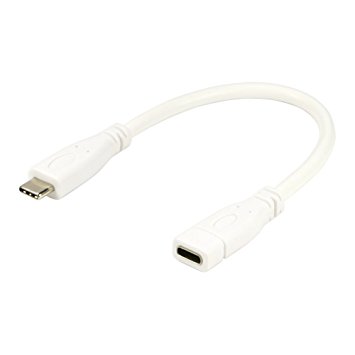 RIITOP USB-C Type C Male to Female USB 3.1 Extender Extension Short Cable Cord 7.8 inch White