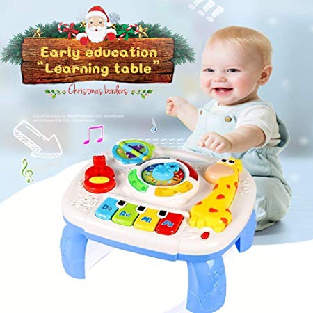 HOMOFY Baby Toys Musical Learning Table 6 Months up Early Education Activity Center Multiple Modes Game Kids Toddler Boys and Girls 1,2,3, Years Old New Gifts