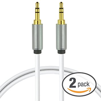 Mediabridge 3.5mm Male To Male Stereo Audio Cable (12 Feet) - Tangle-Resistant - Step Down Design - 2 Pack (Part# MPC-35-12X2 )