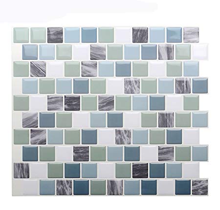 Vamos Tile Premium Anti Mold Peel and Stick Tile Backsplash,Self Adhesive Wall Tiles for Kitchen & Bathroom-10 x 9" (6 Sheets)