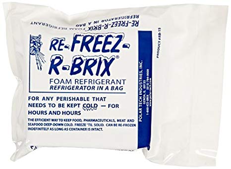 Polar Tech RE-FREEZ-R-BRIX RB15 Foam Refrigerant Packs, 15oz Capacity (Case of 12)