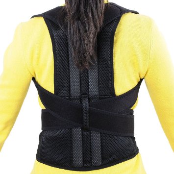 Adjustable Posture Corrector Brace Back Support Lumbar Brace Shoulder Band Belt (L:waist length fits 35.4-41.3")
