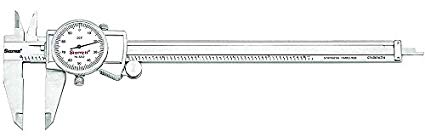 Starrett 3202-8 Dial Caliper, Hardened Stainless Steel, 0-8" Range, 0.001" Graduation, White