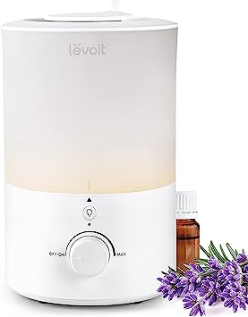 LEVOIT Humidifiers for Bedroom with Night Light(3L Water Tank)Cool Mist Top Fill Essential Oil Diffuser for Baby Nursery and Plants, 360° Nozzle, Quiet, Rapid Humidification for Home Large Room, White