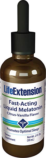 Life Extension Fast-Acting Liquid Melatonin Citrus-Vanilla Flavor, 2 Fl. Ounce