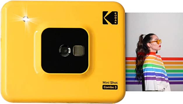 Kodak Mini Shot 3 Square Portable Wireless Instant Camera & Photo Printer, Compatible with iOS, Android & Bluetooth, Real Photo (3”x3”) 4Pass Technology & Laminating Finish, Premium Quality – Yellow