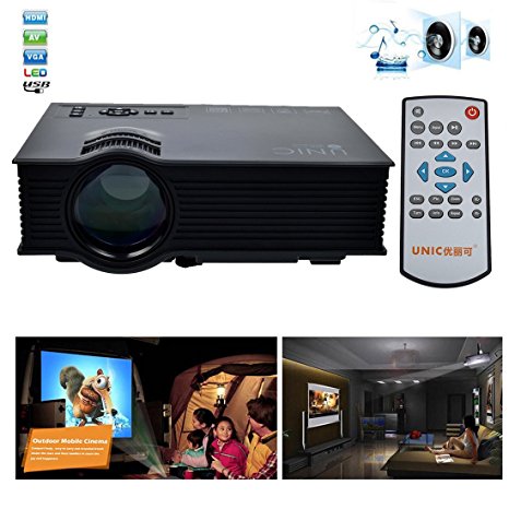 Corprit 1080P UC46 Wifi Wireless LCD LED Pro Video Projector Protable 1200 Lumens Cinema Home Theater Multimedia Projector