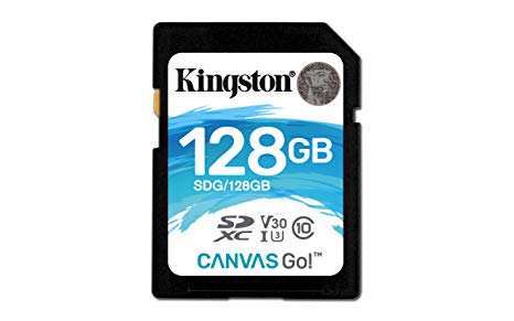 Kingston Canvas Go! 128GB SDXC Class 10 SD Memory Card UHS-I 90MB/s R Flash Memory Card (SDG/128GB)