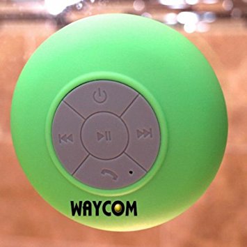WAYCOM (Green) - Waterproof Bluetooth Shower Speakers and Remote
