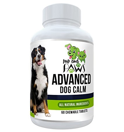 Advanced Dog Calming :: Time Release Chewables :: With Chamomile Flower, Passion Flower, Thiamine Mononitrate and L-Tryptophan by Pup and Paws