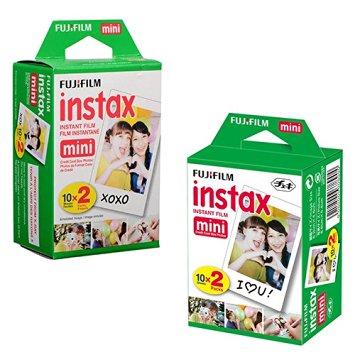 Fujifilm Instax Mini Instant Film, 2 x 10 Shoots x 2Pack (Total 40 Shoots) Value Set