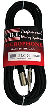 CBI Ultimate Series Male XLR to 1/4" TRS Guitar Instrument Cable, 15 Feet