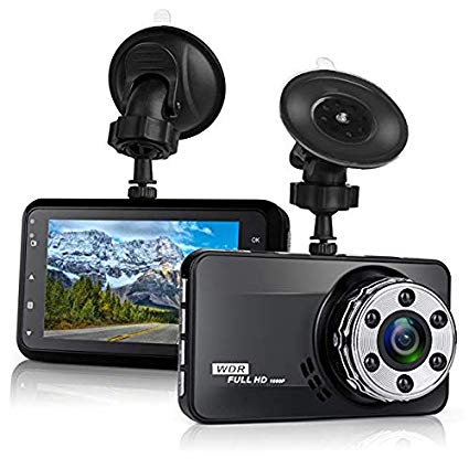Dash Cam Lstiaq 1080P FHD DVR Car Driving Recorder 3" LCD Screen 170°Wide Angle, Built-in Night Vision, G-Sensor, WDR, Parking Monitor, Loop Recording,Motion Detection3 (black)