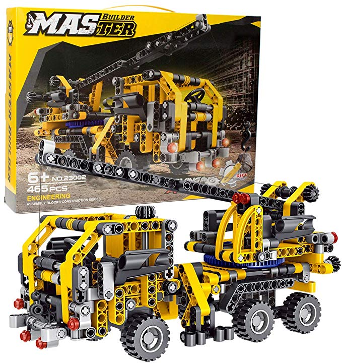 BIRANCO. Crane Truck Building Kit - Educational Learning STEM Building Blocks Toys Gifts for 8, 10, 12 yr Old Kids, Engineering Construction Set for Boys & Girls Age 6, 7, 9, 11, 13 Years Up