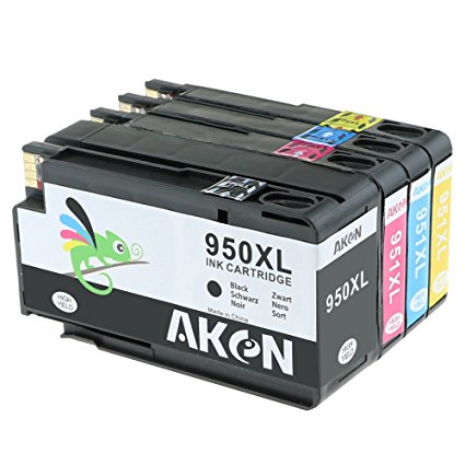 Aken 4Color (Black*1 Cyan*1 Magenta*1 Yellow*1) Replacement for HP 950XL 951XL Ink Cartridges Compatible With HP OfficeJet PRO 8600 8610 8620 8630 8100 8640 8660 8615 8625 251dw 271dw