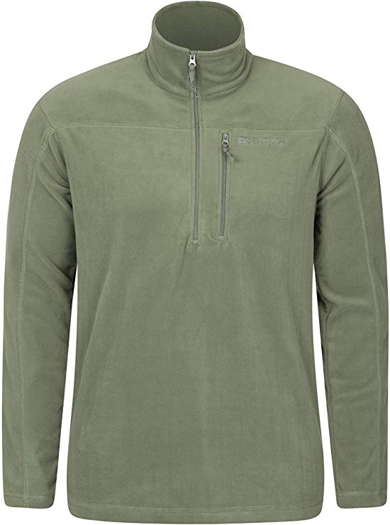 Mountain Warehouse Argyle Mens Half Zip Fleece Top - Quick Drying Sweater, Breathable, Microfleece Pullover, Chest Pocket - for Winter, Holidays