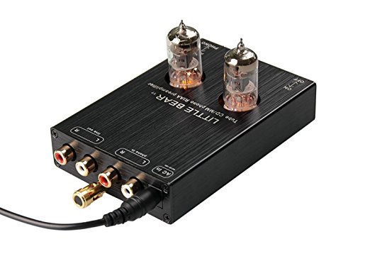 Nobsound Little Bear T7 Vacumn Tube Mini Phono Stage RIAA MM Turntable Preamp & HiFi Tube Pre-Amplifier (Black)